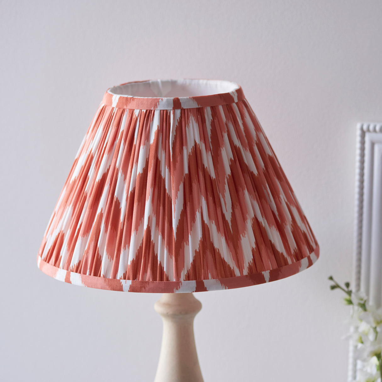 Hidcote & Zigzag 30cm Apricot orange shade - Comet Lighting