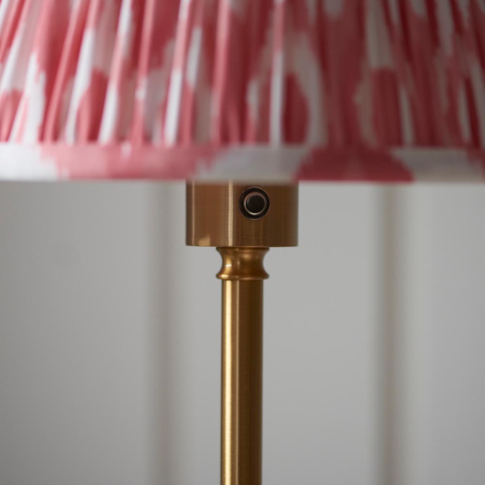 Burley Rechargeable & Ikat 25cm Coral pink shade - Comet Lighting