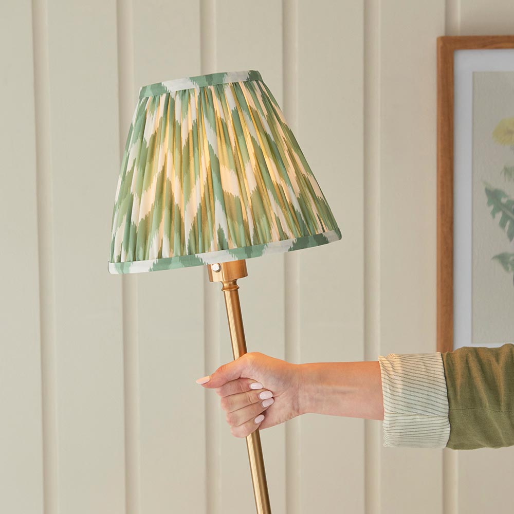Burley Rechargeable & Zigzag 25cm Cotswold green shade - Comet Lighting