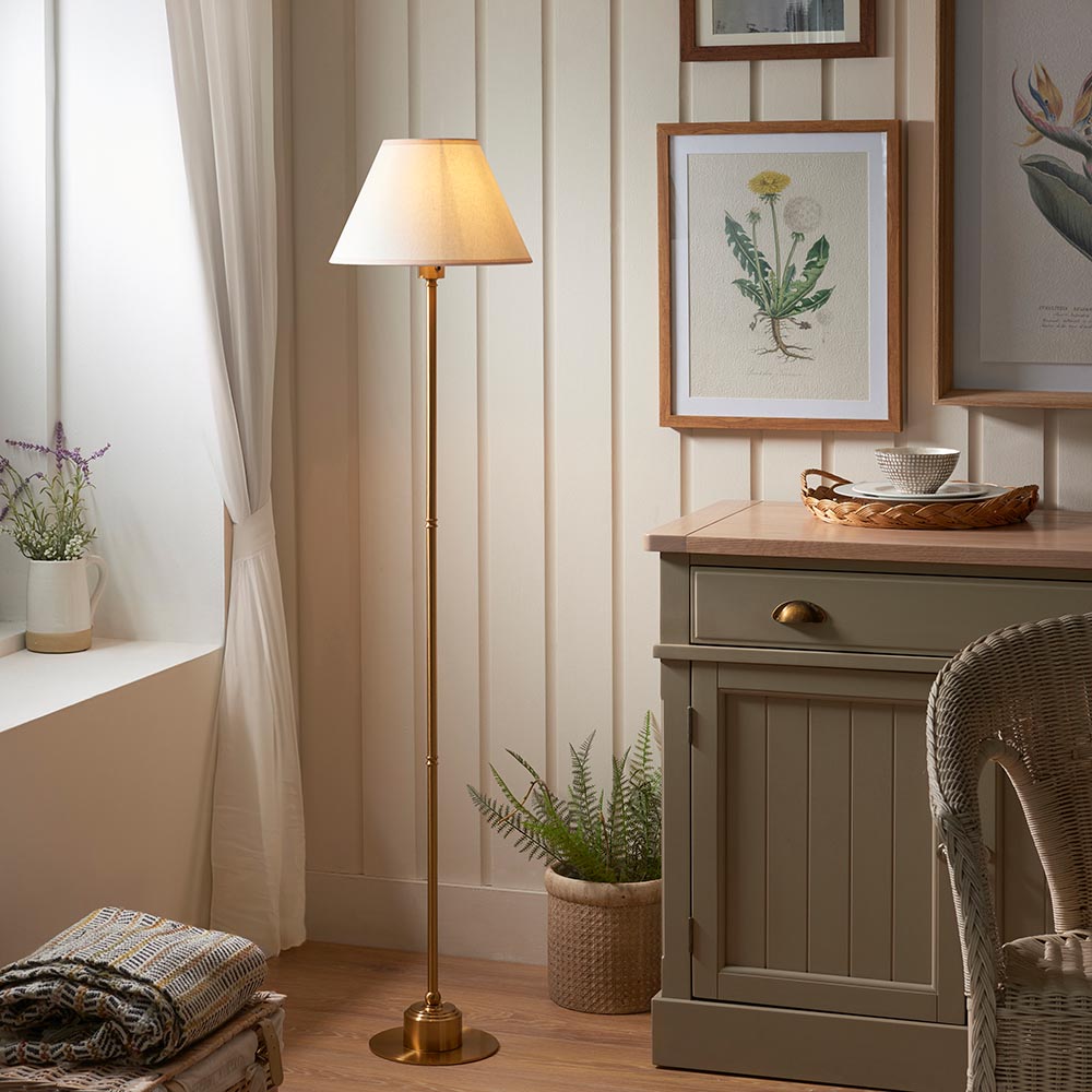 Burley Rechargeable & Ivy 30cm Vintage white shade - Comet Lighting