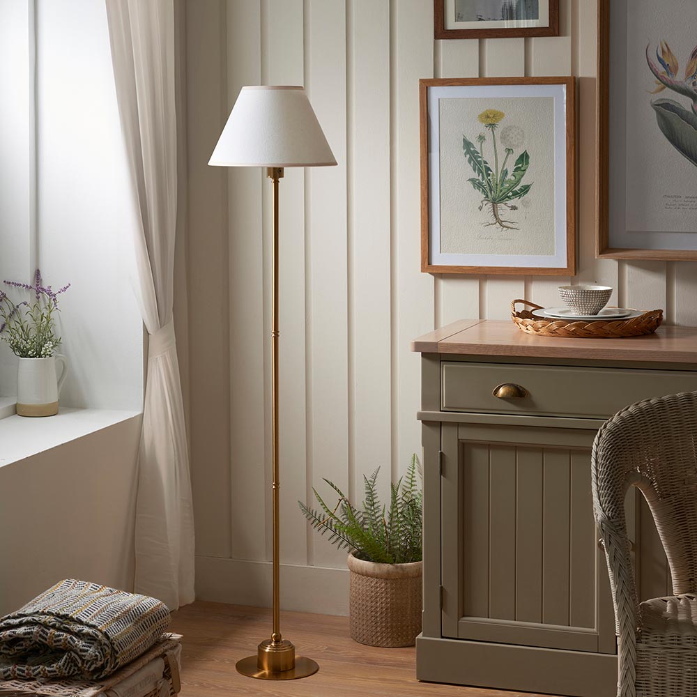 Burley Rechargeable & Ivy 30cm Vintage white shade - Comet Lighting