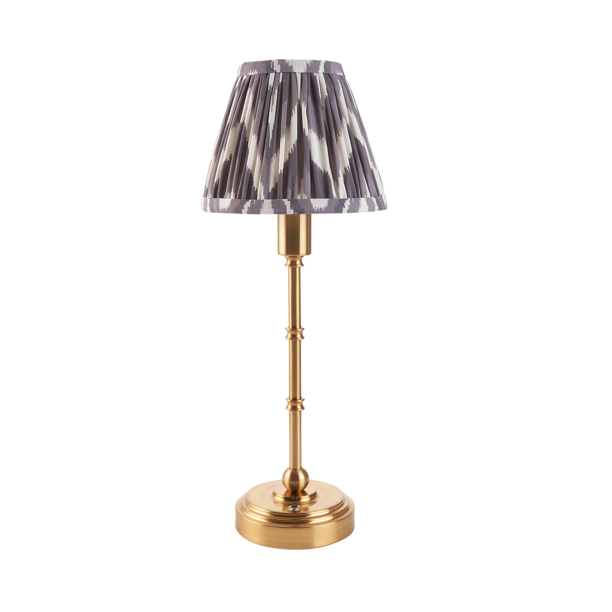 Burley Rechargeable & Zigzag 16cm Pearl grey shade - Comet Lighting