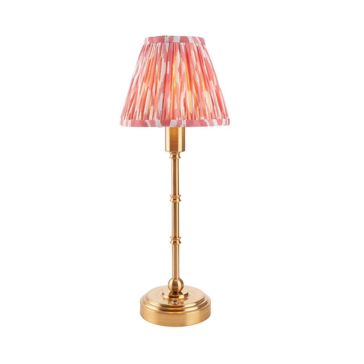 Burley Rechargeable & Ikat 16cm Coral pink shade - Comet Lighting