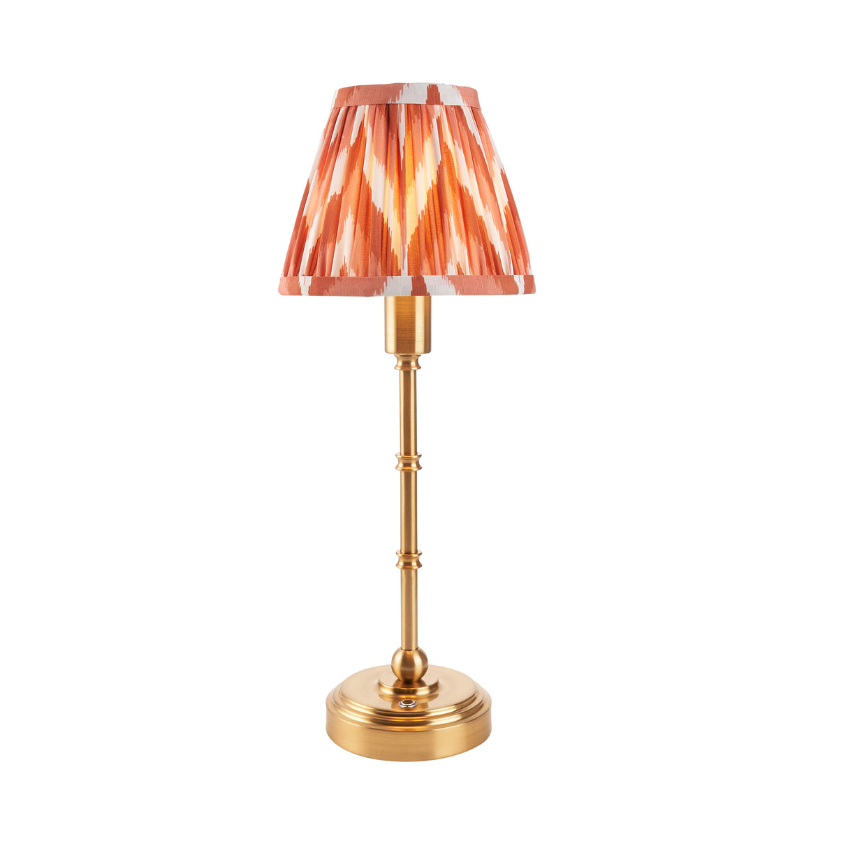 Burley Rechargeable & Zigzag 16cm Apricot orange shade - Comet Lighting