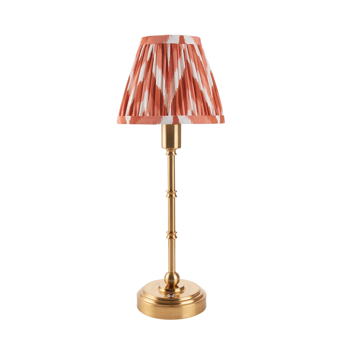 Burley Rechargeable & Zigzag 16cm Apricot orange shade - Comet Lighting