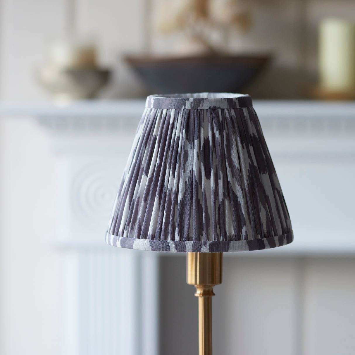 Burley Rechargeable & Ikat 16cm Pearl grey shade - Comet Lighting
