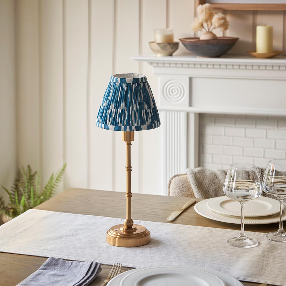 Burley Rechargeable & Ikat 16cm Marlin blue shade - Comet Lighting