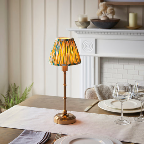 Burley Rechargeable & Ikat 16cm Yellow & jade shade - Comet Lighting