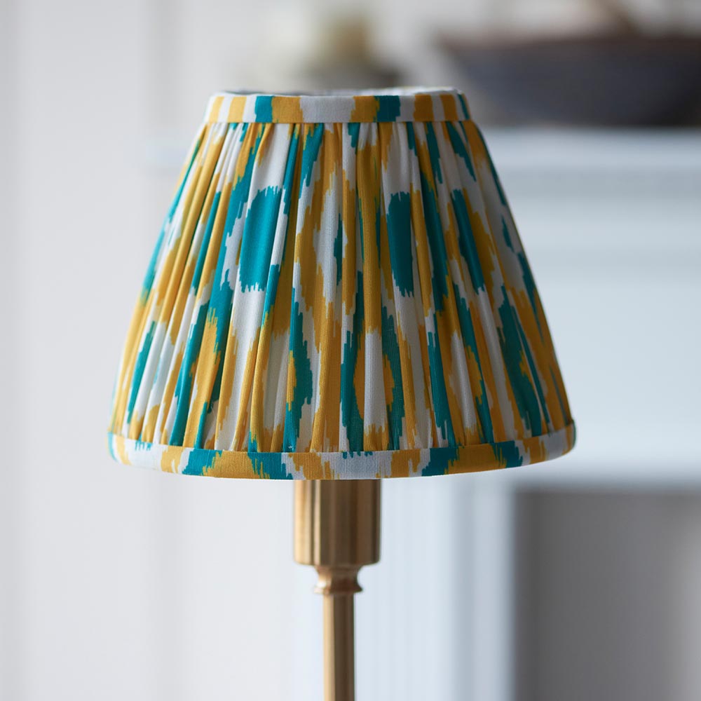 Burley Rechargeable & Ikat 16cm Yellow & jade shade - Comet Lighting