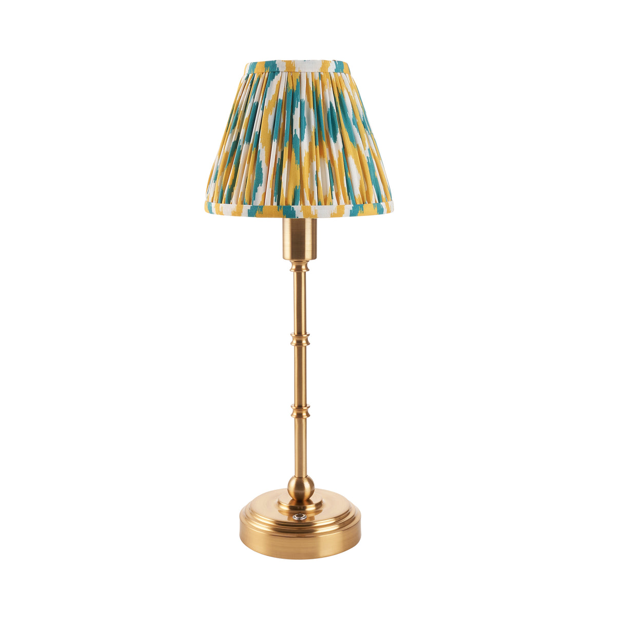 Burley Rechargeable & Ikat 16cm Yellow & jade shade - Comet Lighting