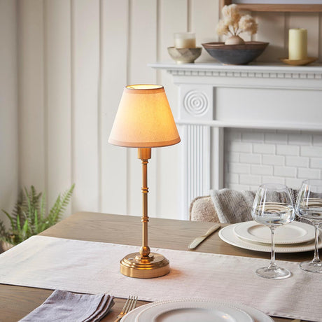 Burley Rechargeable & Ivy 16cm Vintage white shade - Comet Lighting