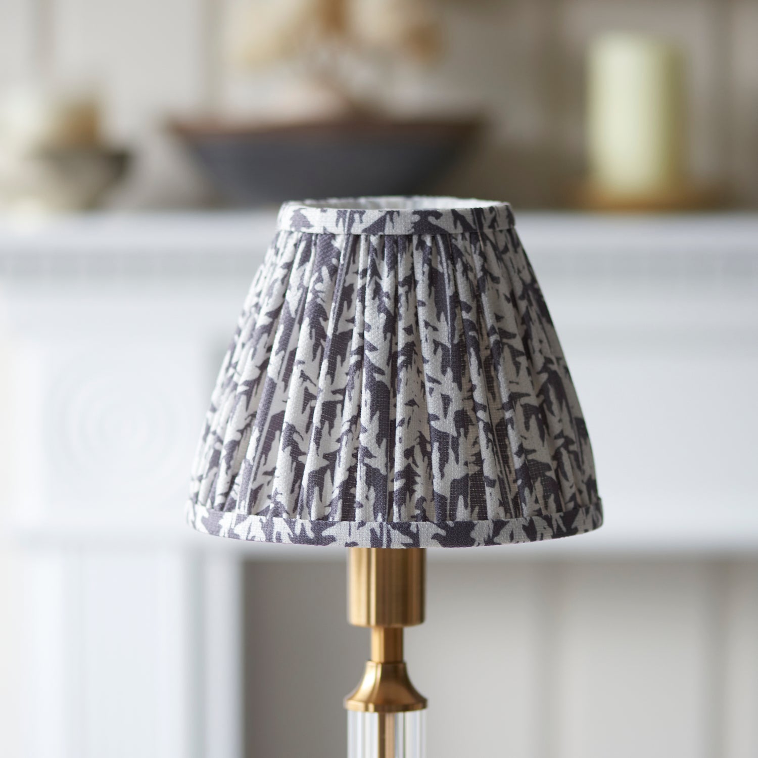 Morton Rechargeable & Leaf 16cm Pearl grey shade - Comet Lighting