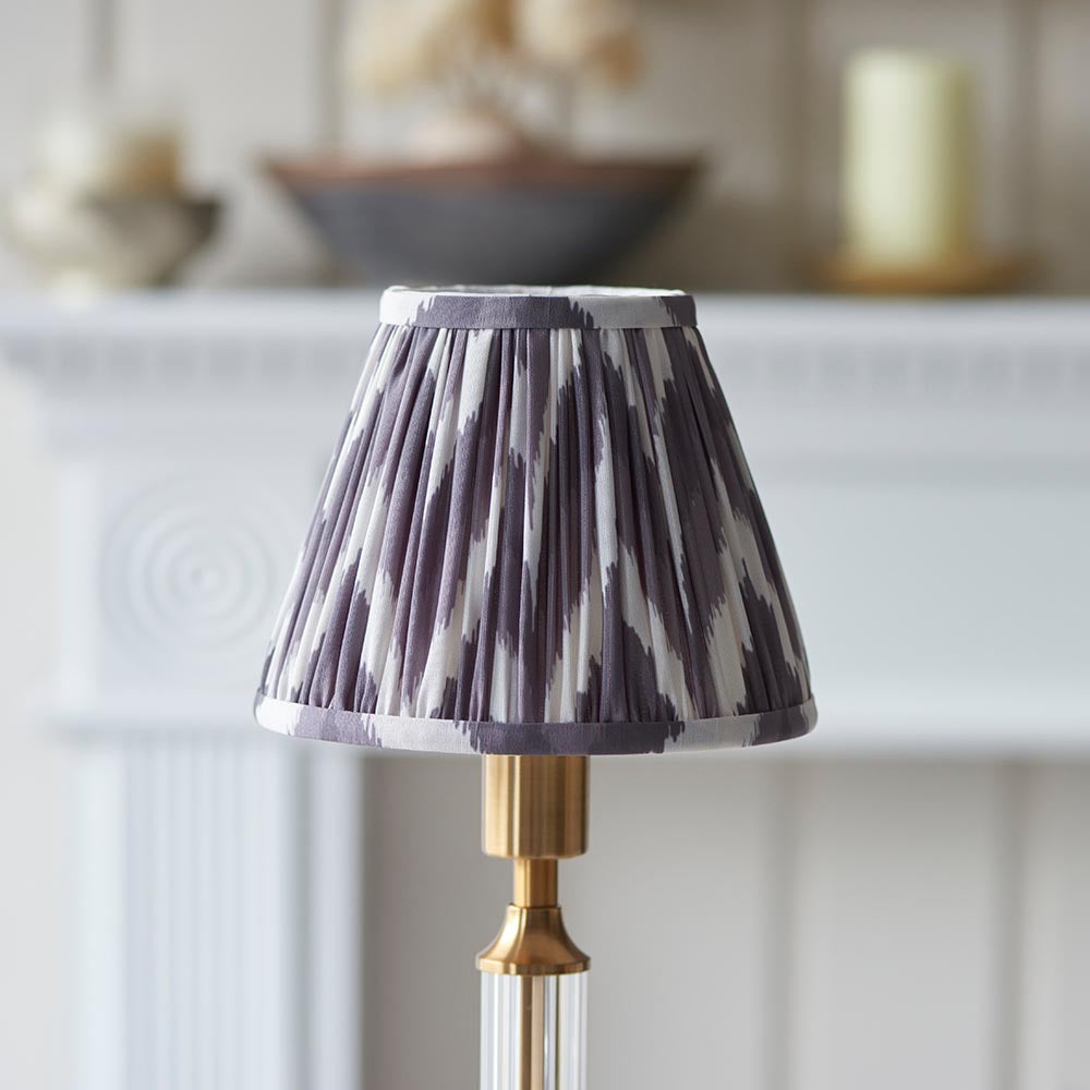 Morton Rechargeable & Zigzag 16cm Pearl grey shade - Comet Lighting