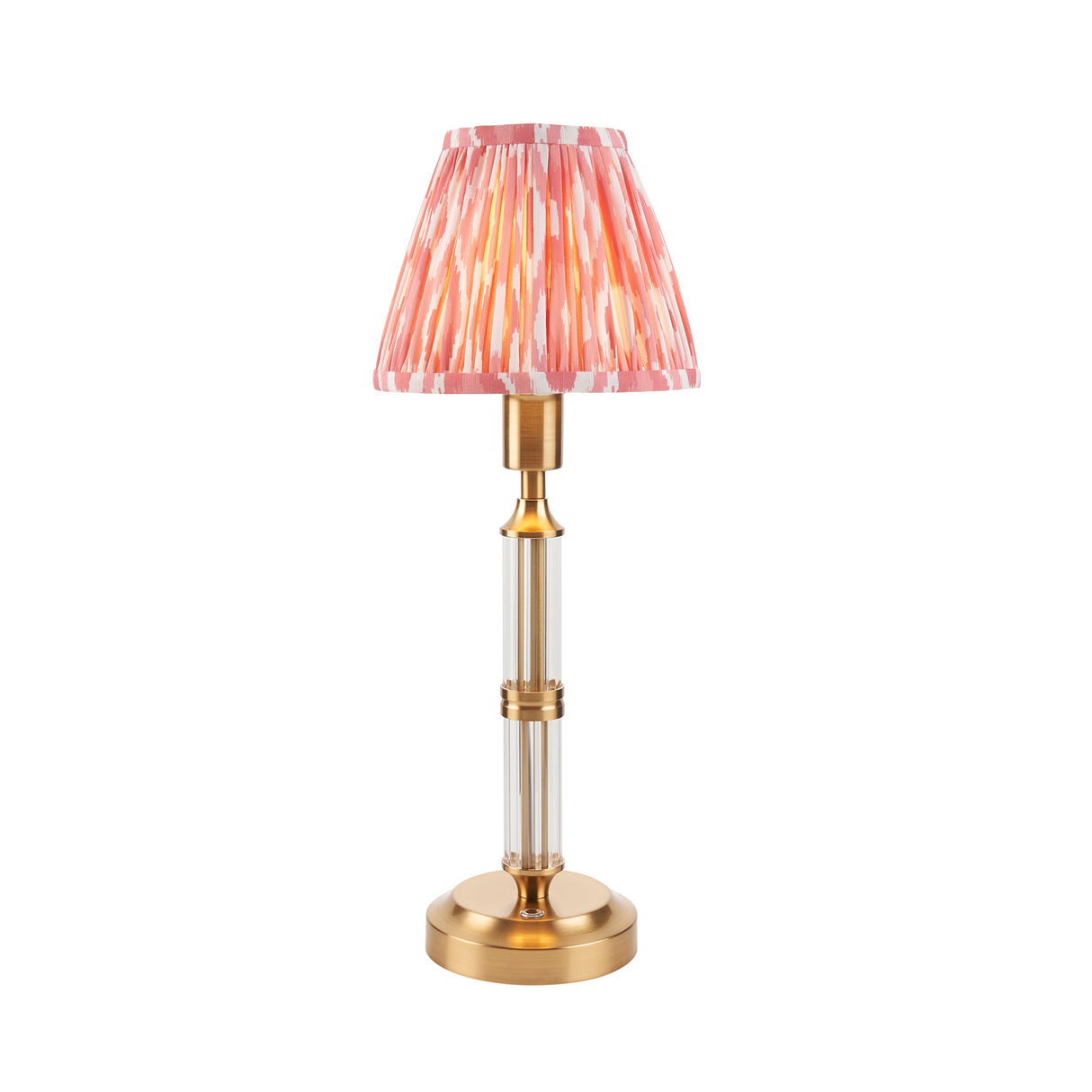 Morton Rechargeable & Ikat 16cm Coral pink shade - Comet Lighting