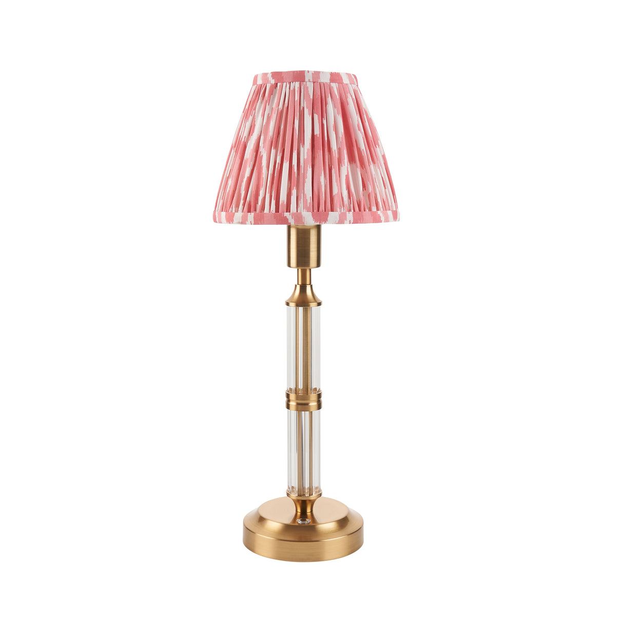 Morton Rechargeable & Ikat 16cm Coral pink shade - Comet Lighting