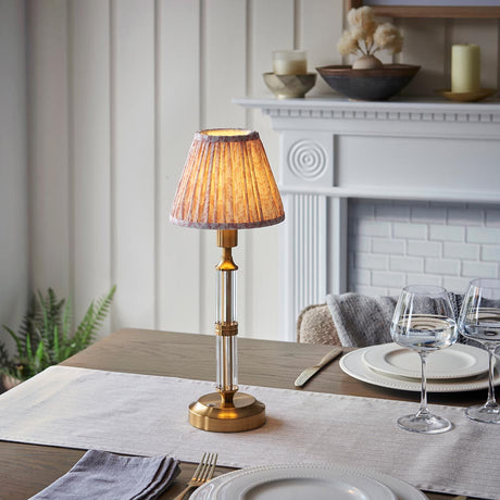 Morton Rechargeable & Leaf 16cm Peachy keen shade - Comet Lighting