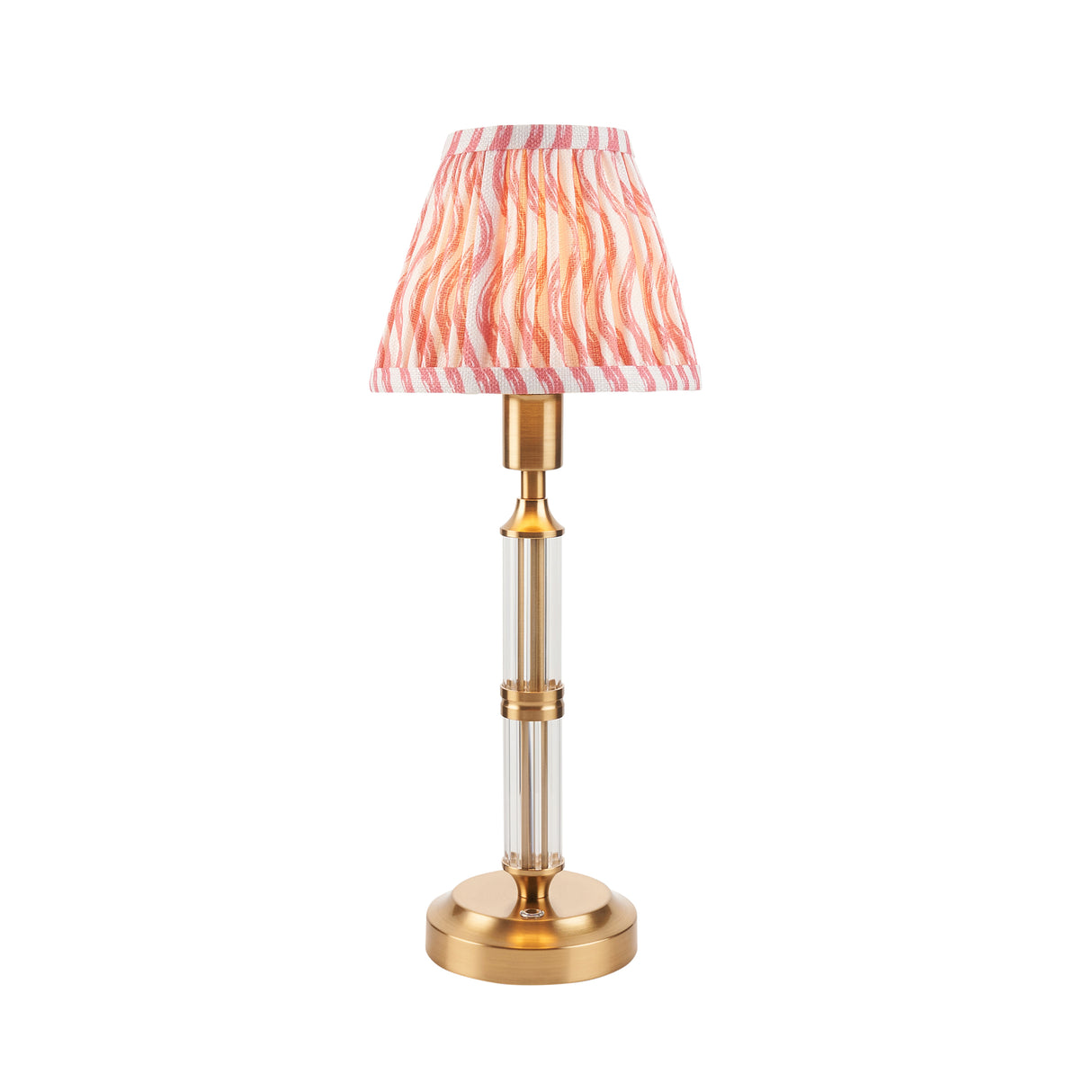 Morton Rechargeable & Ripple 16cm Coral pink shade - Comet Lighting