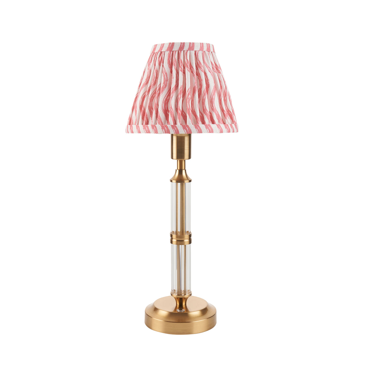 Morton Rechargeable & Ripple 16cm Coral pink shade - Comet Lighting