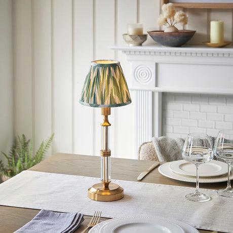 Morton Rechargeable & Zigzag 16cm Cotswold green shade - Comet Lighting