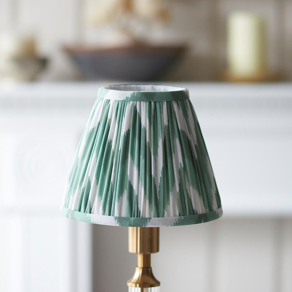 Morton Rechargeable & Zigzag 16cm Cotswold green shade - Comet Lighting