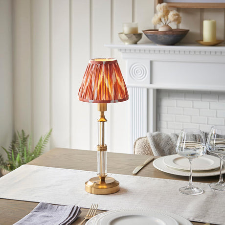 Morton Rechargeable & Zigzag 16cm Apricot orange shade - Comet Lighting