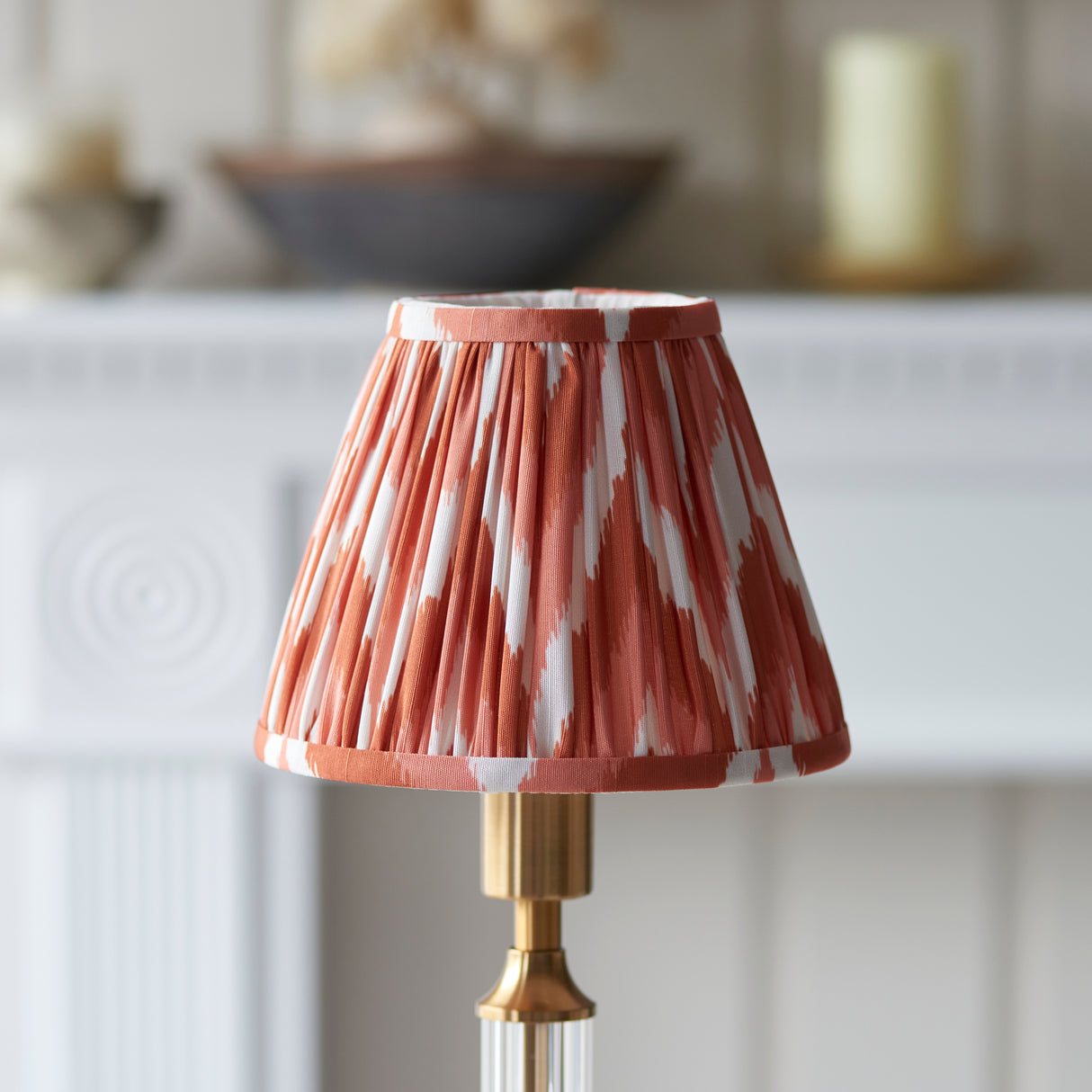 Morton Rechargeable & Zigzag 16cm Apricot orange shade - Comet Lighting