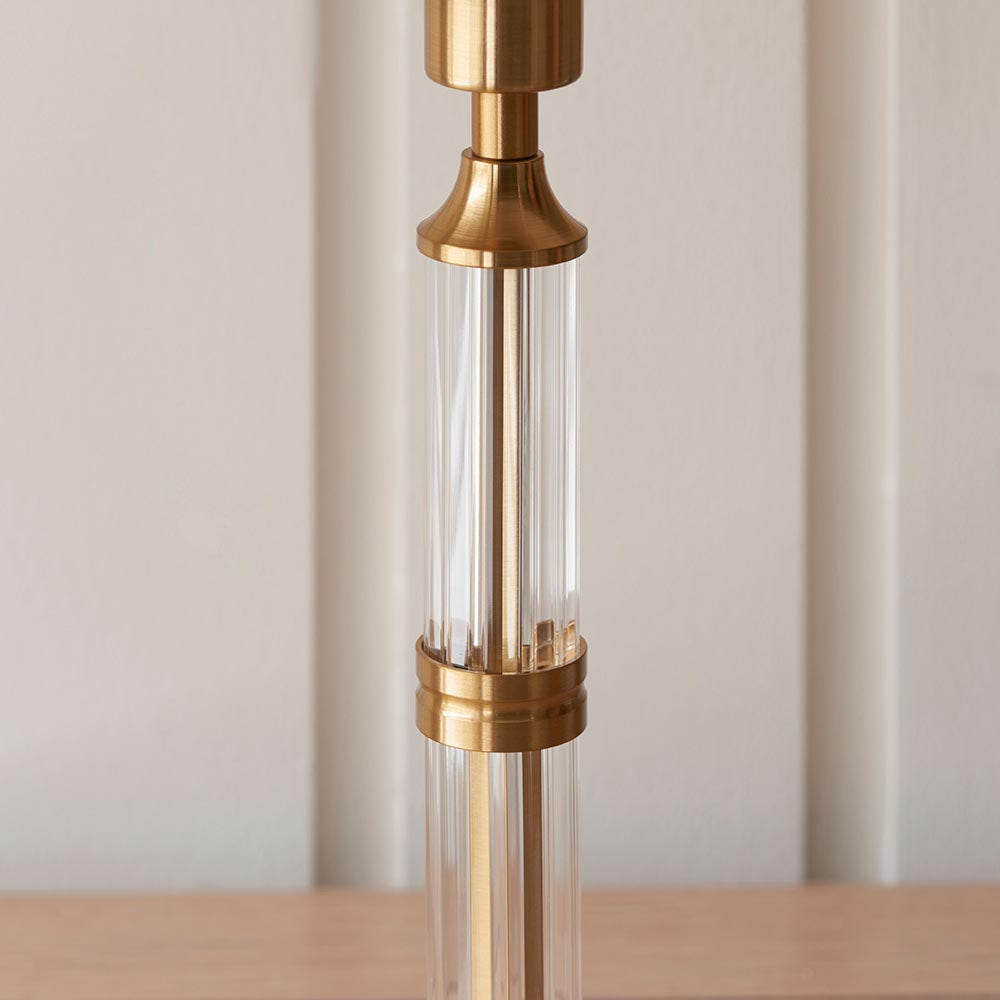 Morton Rechargeable & Ikat 16cm Pearl grey shade - Comet Lighting