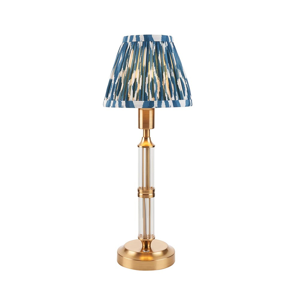 Morton Rechargeable & Ikat 16cm Marlin blue shade - Comet Lighting