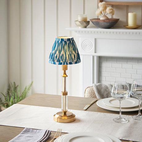 Morton Rechargeable & Ikat 16cm Marlin blue shade - Comet Lighting