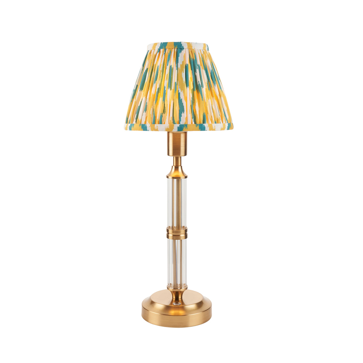 Morton Rechargeable & Ikat 16cm Yellow & jade shade - Comet Lighting