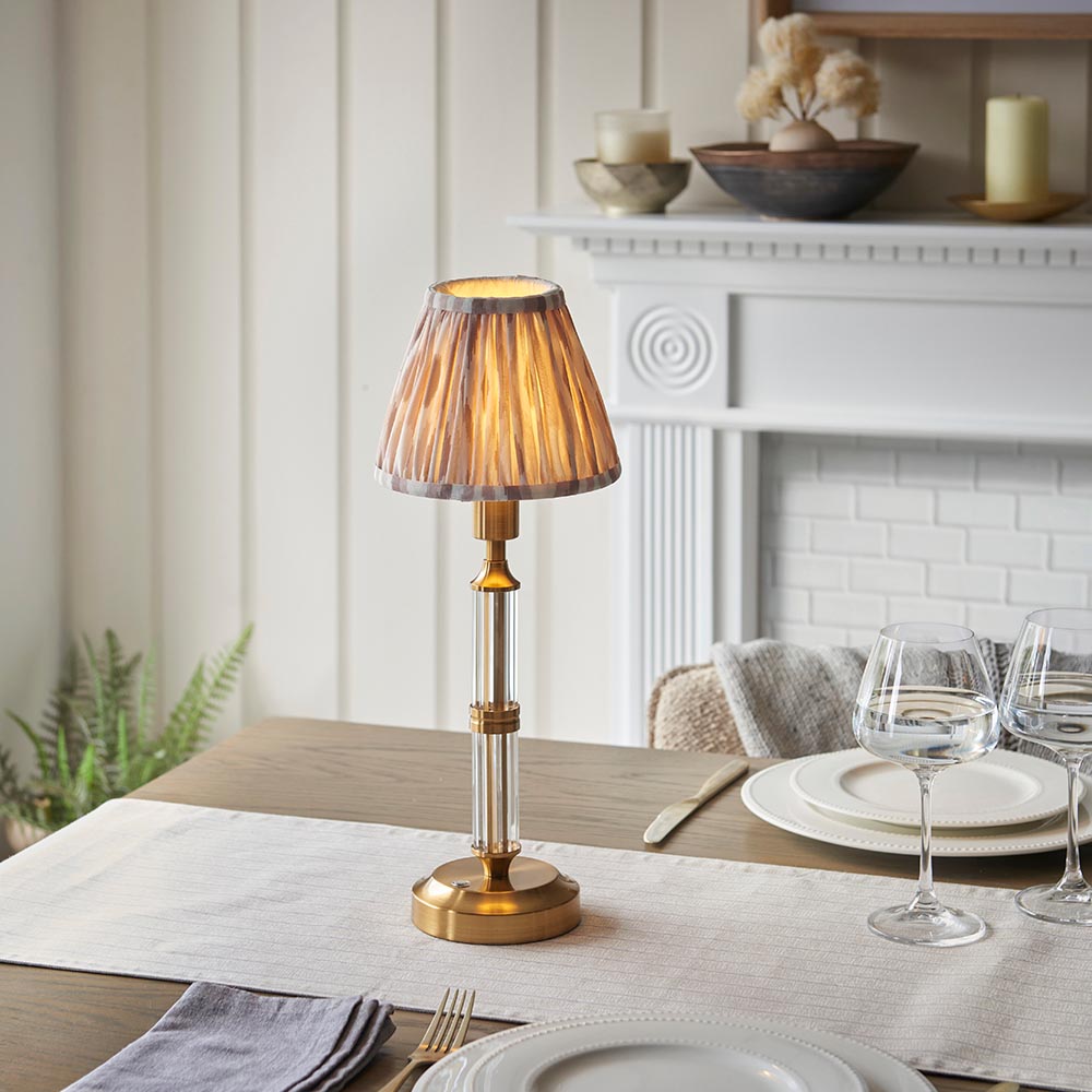 Morton Rechargeable & Ikat 16cm Neutral shade - Comet Lighting