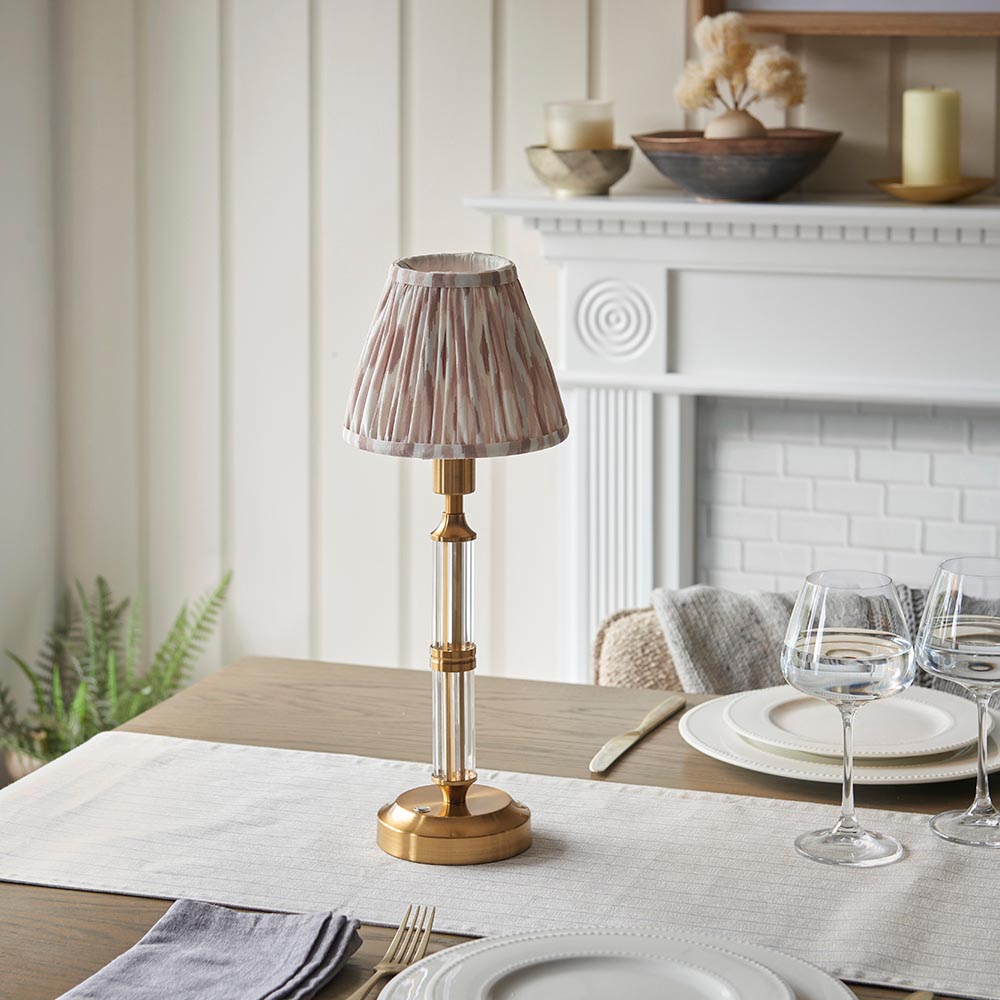 Morton Rechargeable & Ikat 16cm Neutral shade - Comet Lighting