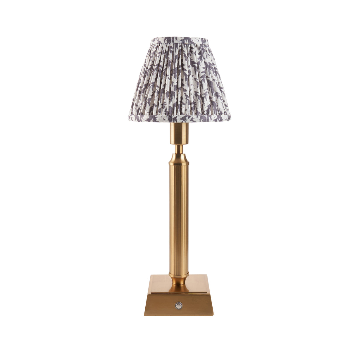 Trobridge Rechargeable & Leaf 16cm Pearl grey shade - Comet Lighting