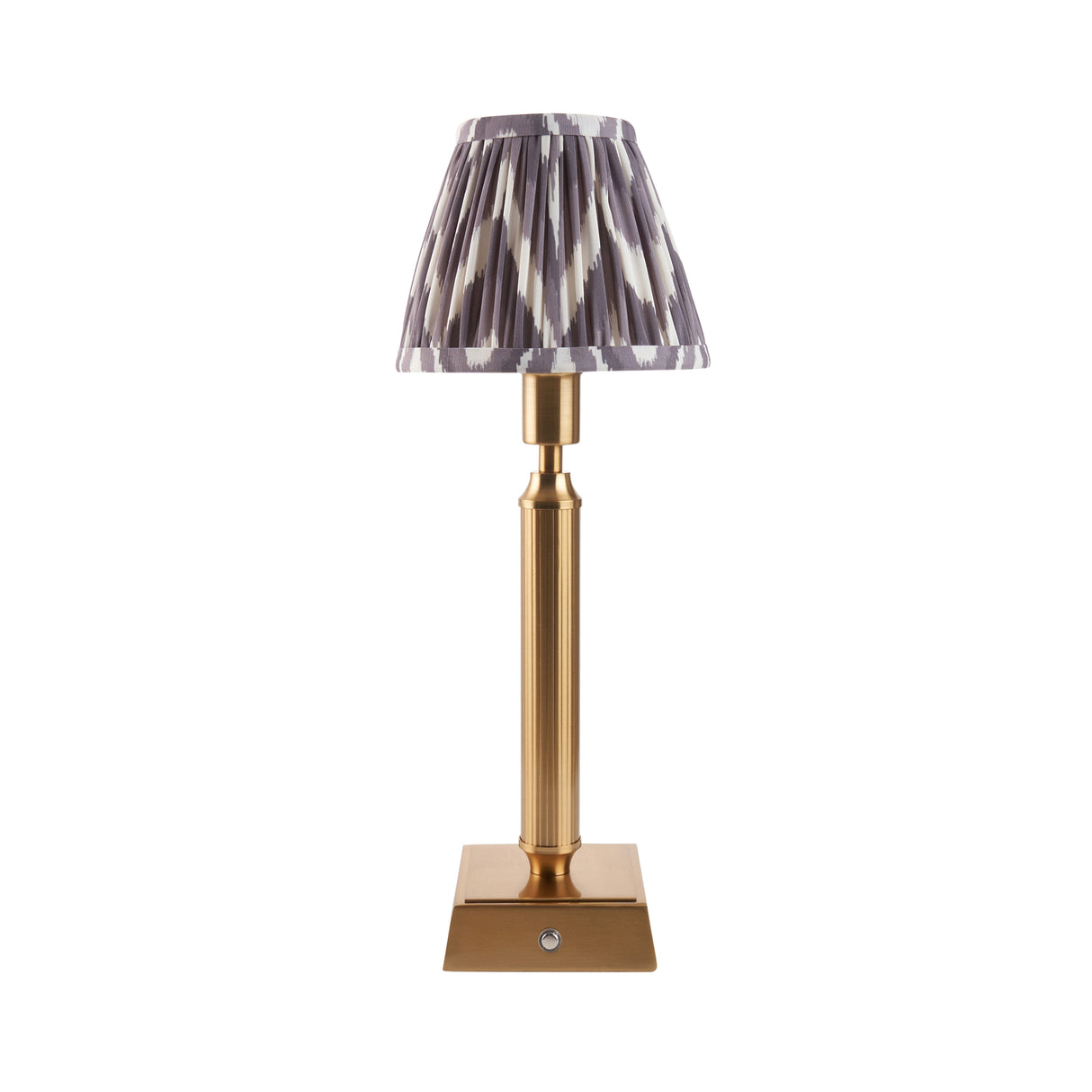 Trobridge Rechargeable & Zigzag 16cm Pearl grey shade - Comet Lighting