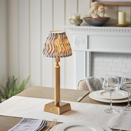 Trobridge Rechargeable & Ripple 16cm Pearl grey shade - Comet Lighting