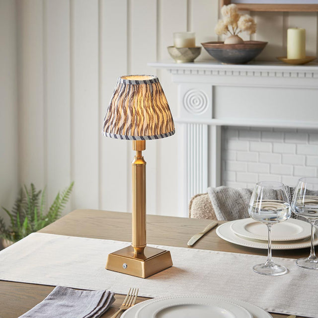 Trobridge Rechargeable & Ripple 16cm Pearl grey shade - Comet Lighting