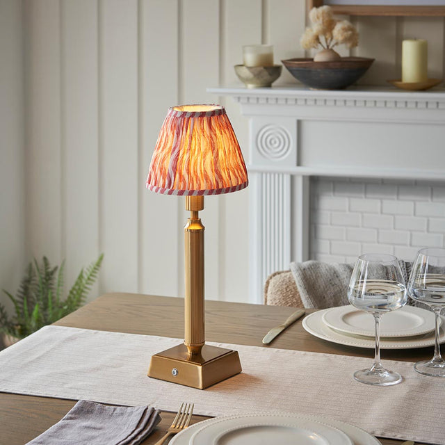 Trobridge Rechargeable & Ripple 16cm Coral pink shade - Comet Lighting