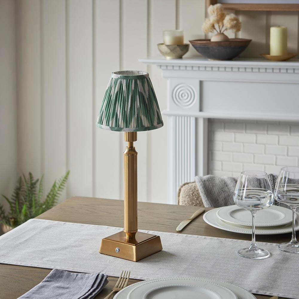 Trobridge Rechargeable & Zigzag 16cm Cotswold green shade - Comet Lighting