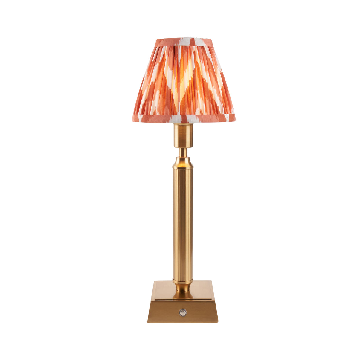 Trobridge Rechargeable & Zigzag 16cm Apricot orange shade - Comet Lighting