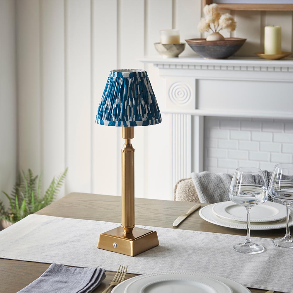 Trobridge Rechargeable & Ikat 16cm Marlin blue shade - Comet Lighting