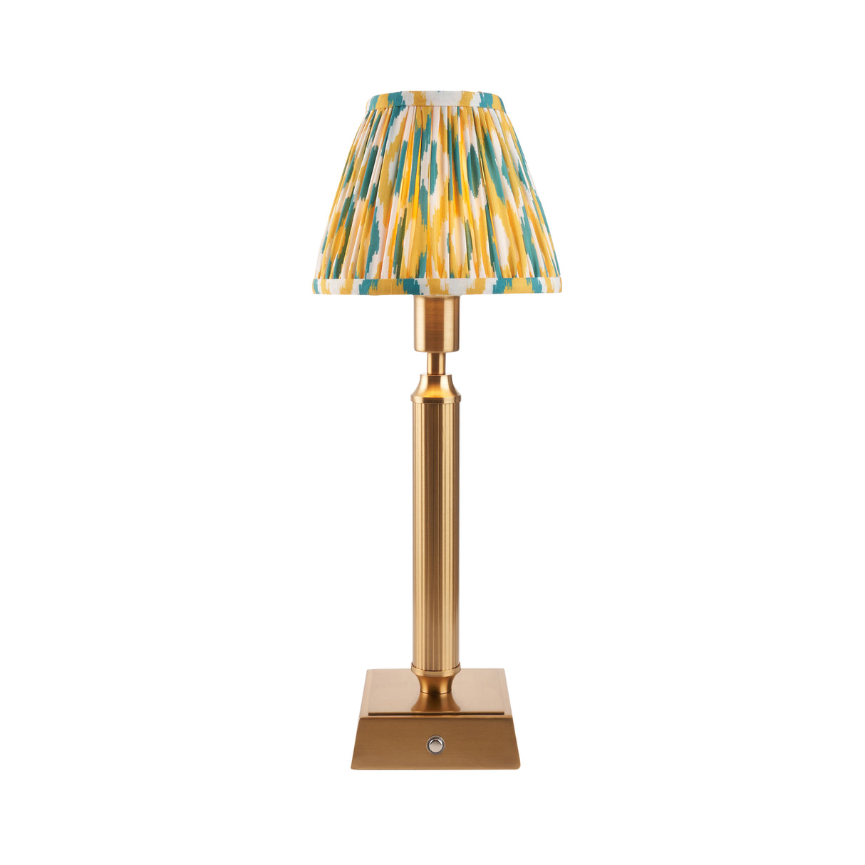 Trobridge Rechargeable & Ikat 16cm Yellow & jade shade - Comet Lighting