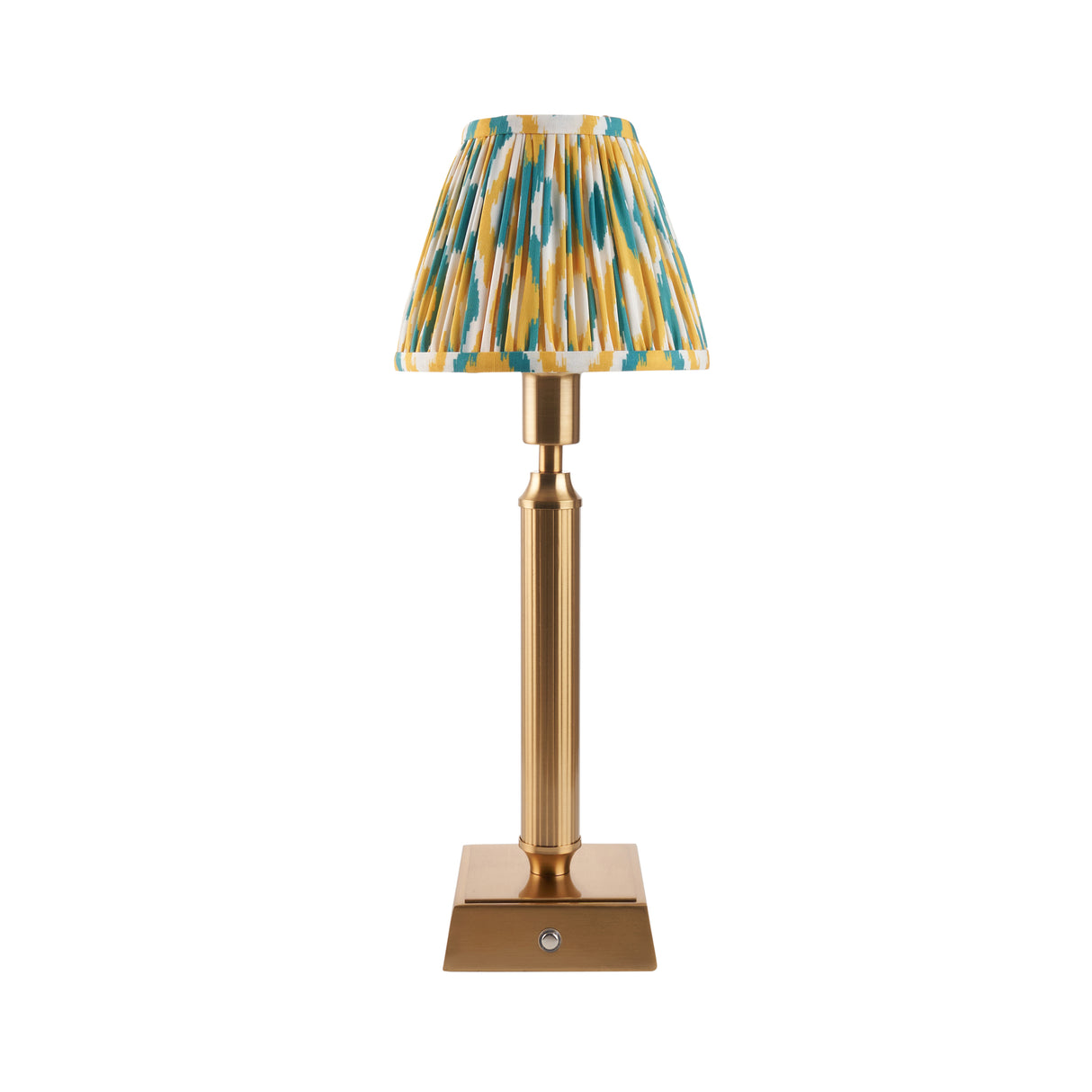 Trobridge Rechargeable & Ikat 16cm Yellow & jade shade - Comet Lighting