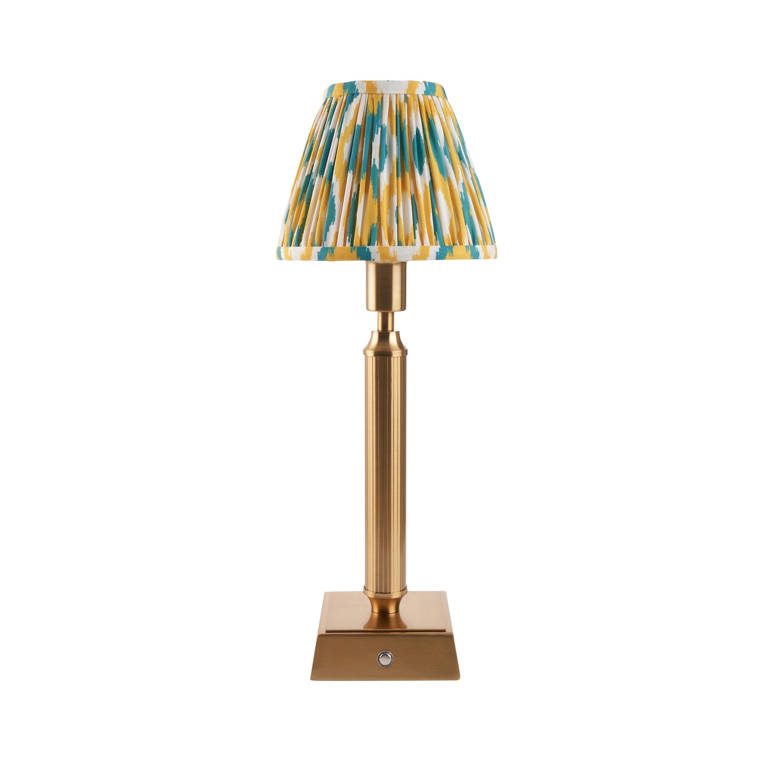 Trobridge Rechargeable & Ikat 16cm Yellow & jade shade - Comet Lighting