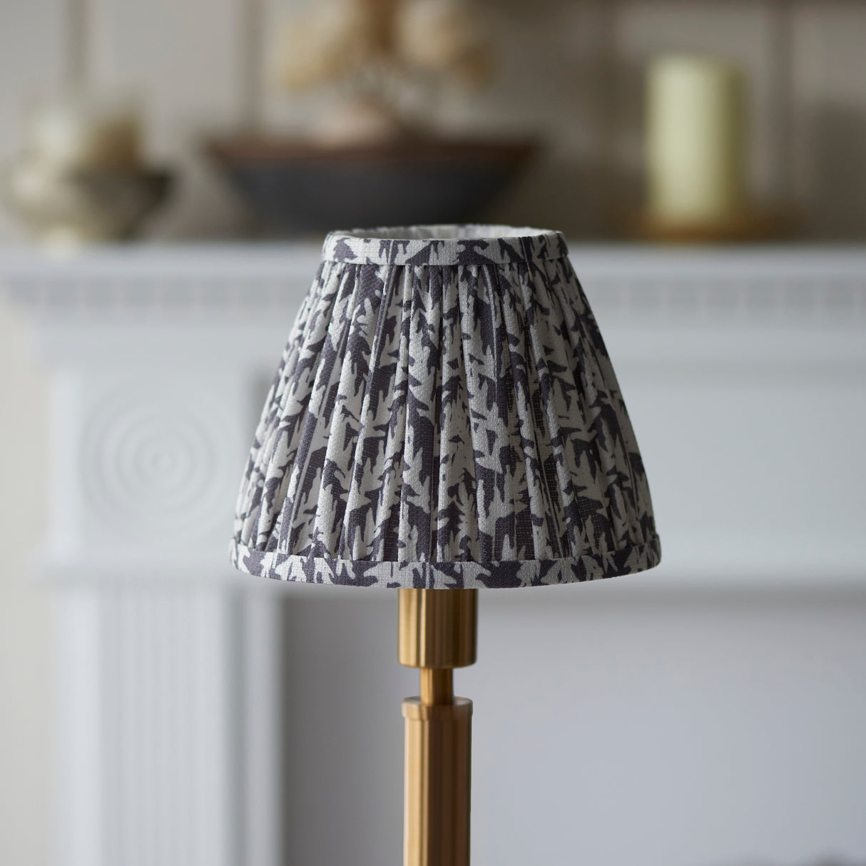 Upton Rechargeable & Leaf 16cm Pearl grey shade - Comet Lighting