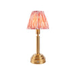 Upton Rechargeable & Ikat 16cm Coral pink shade - Comet Lighting
