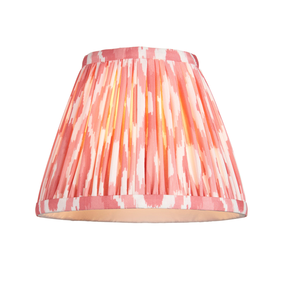 Upton Rechargeable & Ikat 16cm Coral pink shade - Comet Lighting