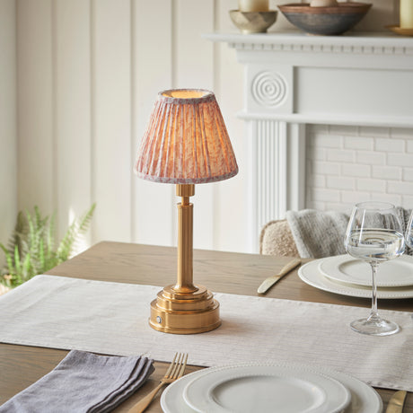 Upton Rechargeable & Leaf 16cm Peachy keen shade - Comet Lighting