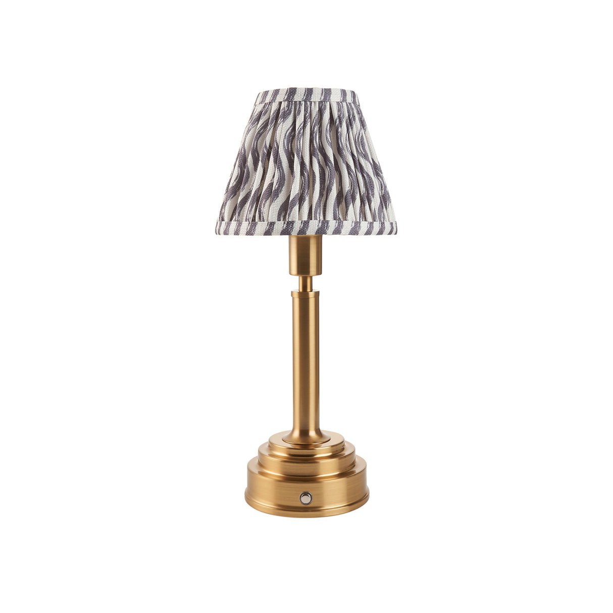 Upton Rechargeable & Ripple 16cm Pearl grey shade - Comet Lighting