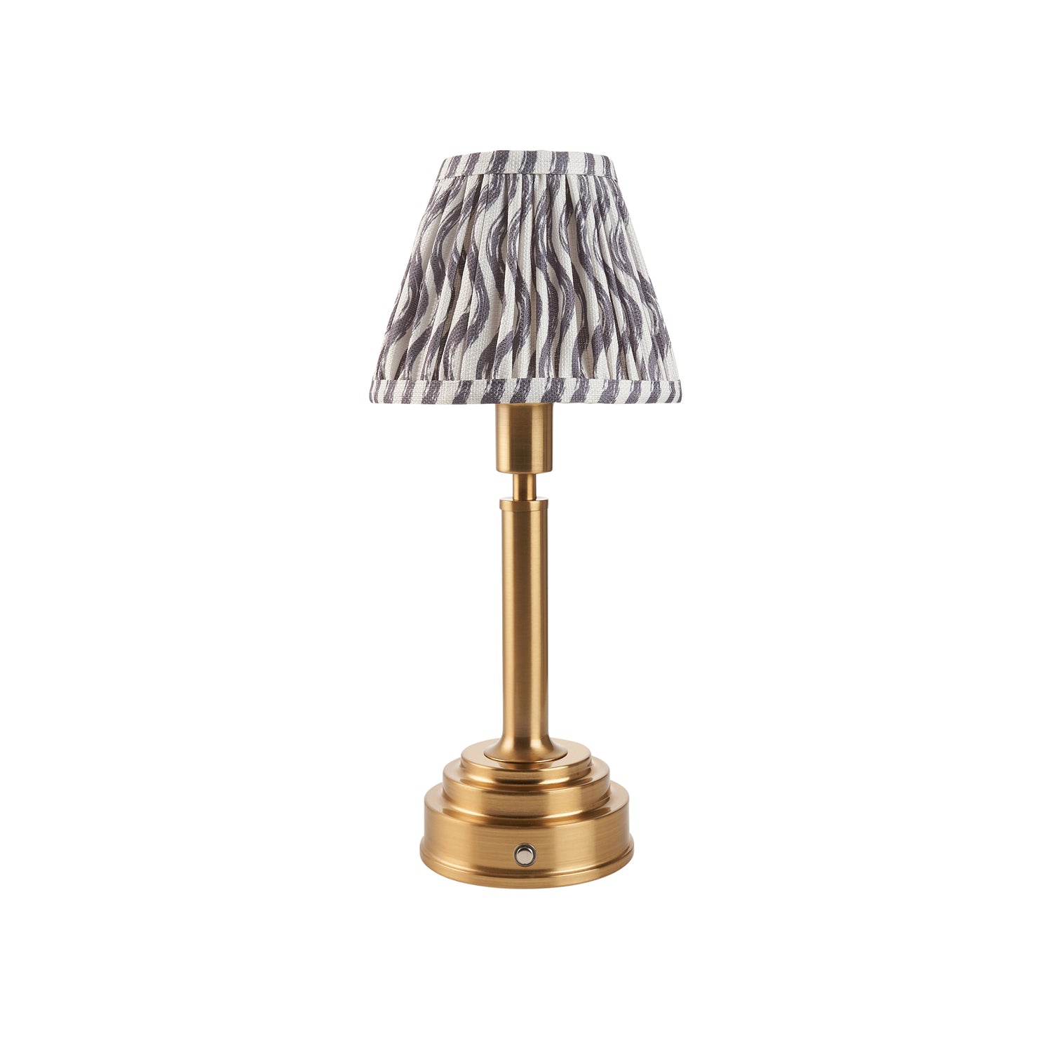 Upton Rechargeable & Ripple 16cm Pearl grey shade - Comet Lighting