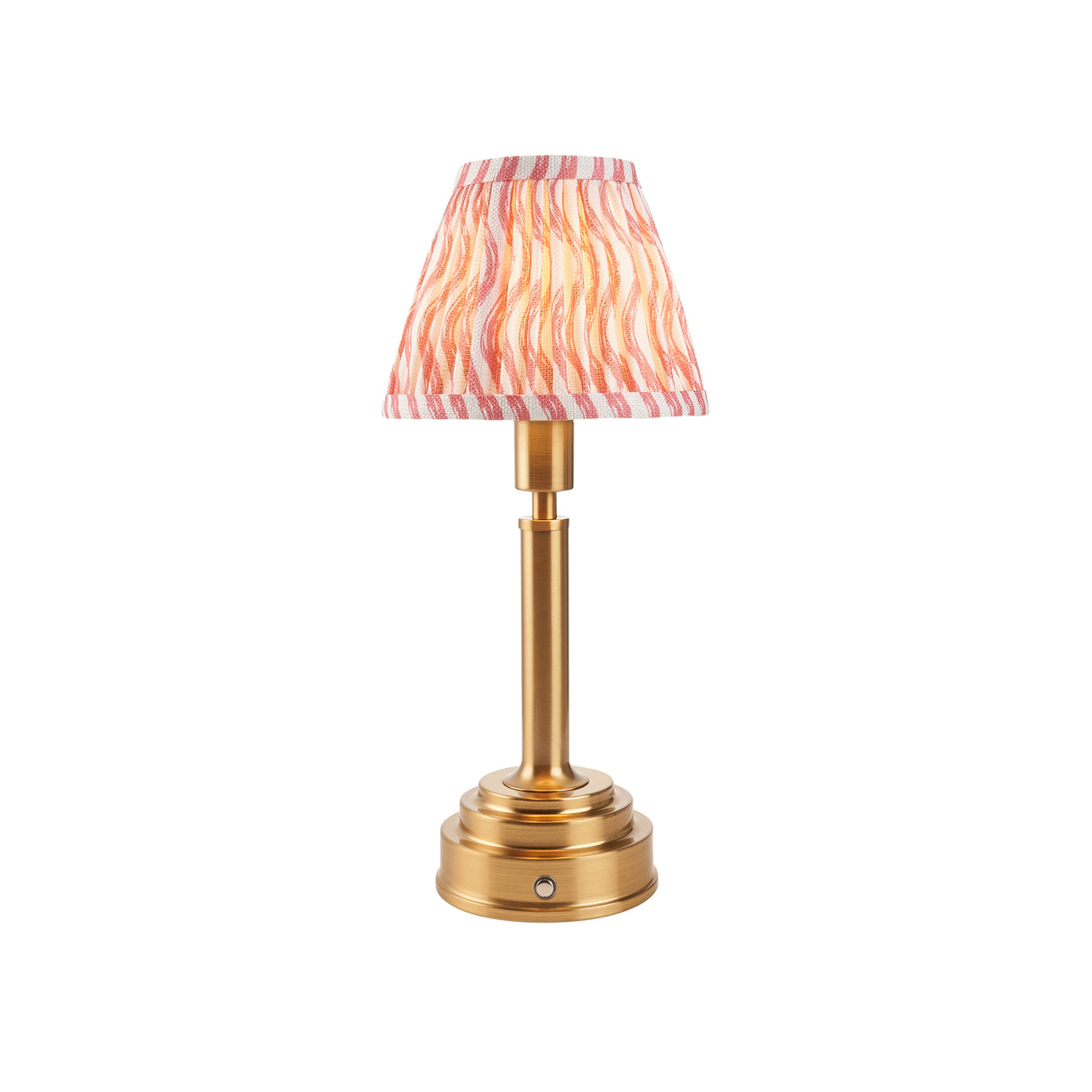 Upton Rechargeable & Ripple 16cm Coral pink shade - Comet Lighting